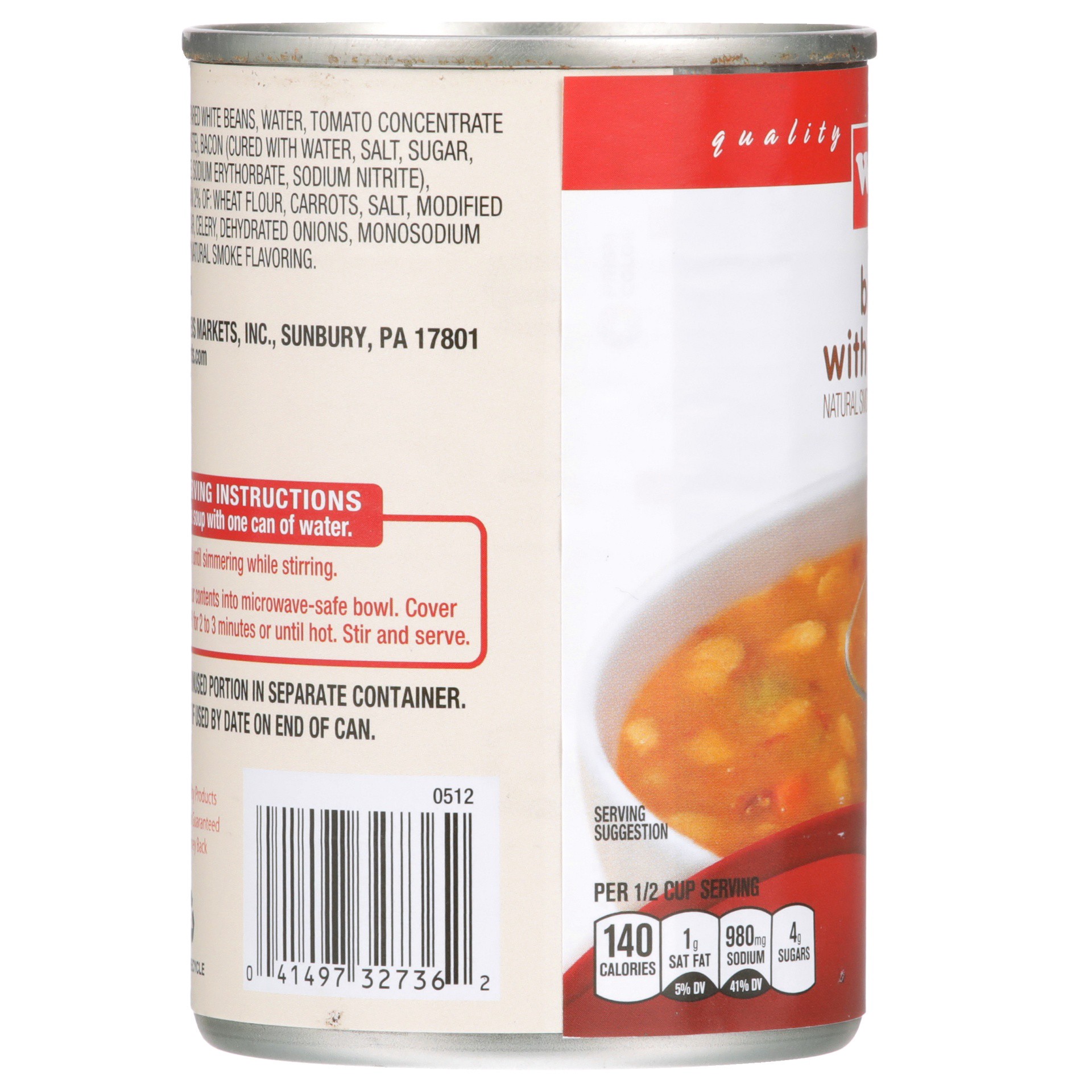 slide 5 of 6, Weis Quality Bean with Bacon Condensed Soup, 11.25 oz