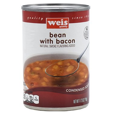 slide 1 of 6, Weis Quality Bean with Bacon Condensed Soup, 11.25 oz