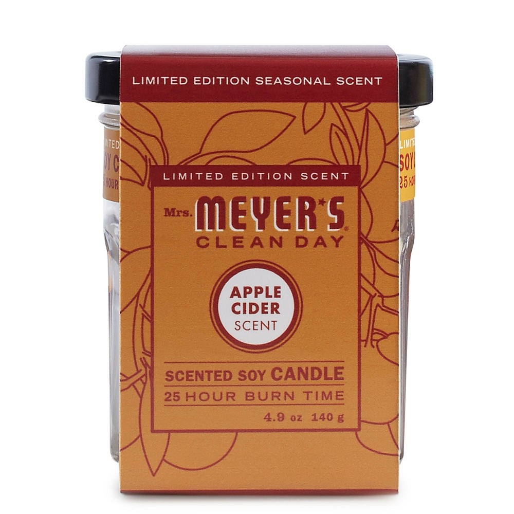 slide 2 of 4, Mrs. Meyer's Apple Cider Soy Glass Candle, 4.9 oz