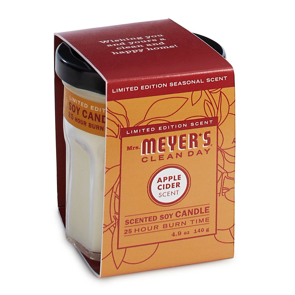 slide 3 of 4, Mrs. Meyer's Apple Cider Soy Glass Candle, 4.9 oz