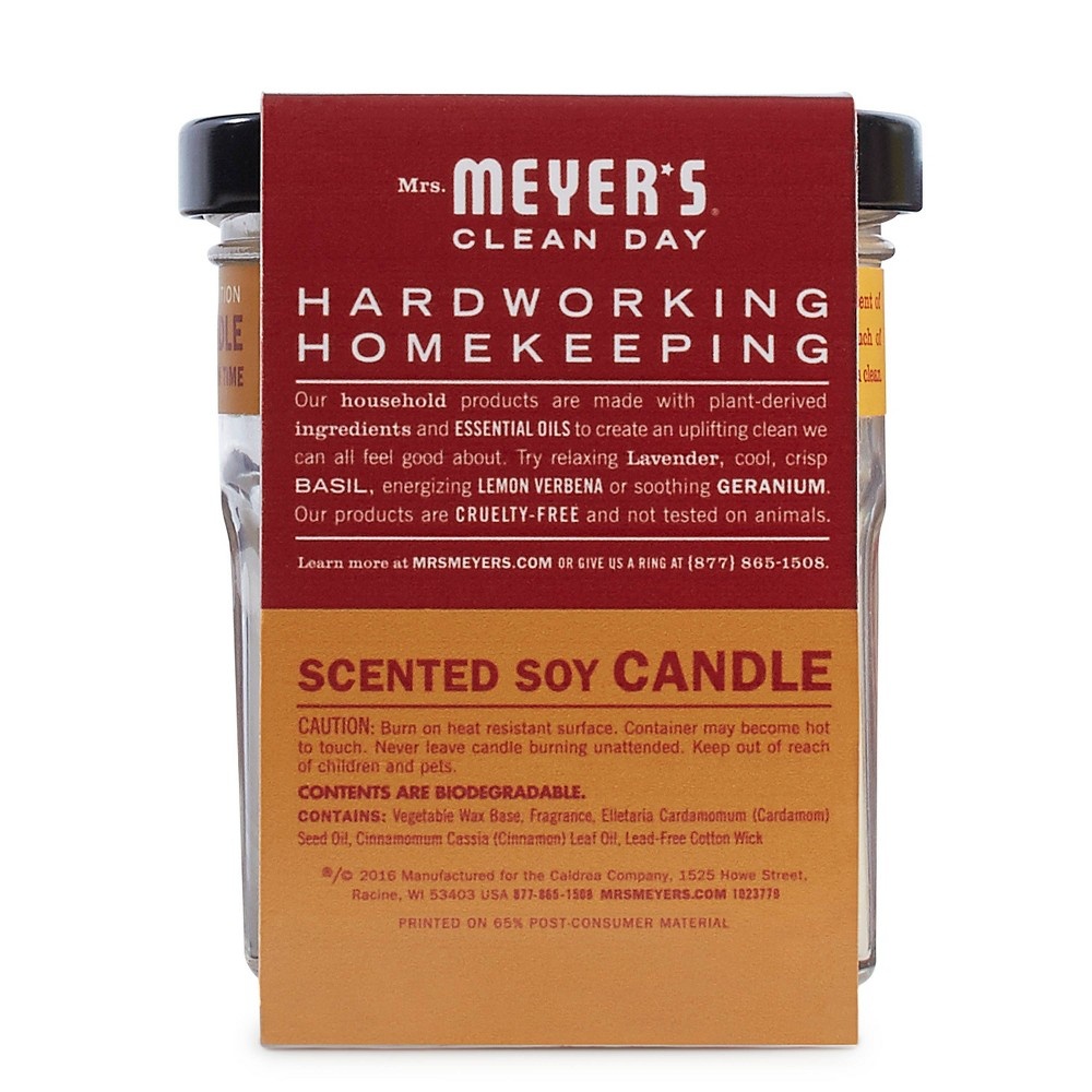 slide 4 of 4, Mrs. Meyer's Apple Cider Soy Glass Candle, 4.9 oz