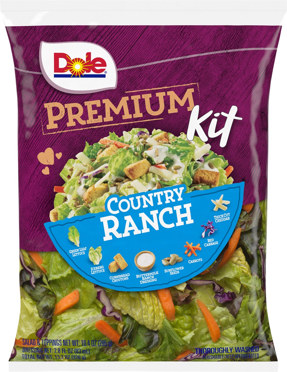 slide 2 of 7, Dole Salad Premium Kit, Country Ranch, 13.25 oz, 13.3 oz