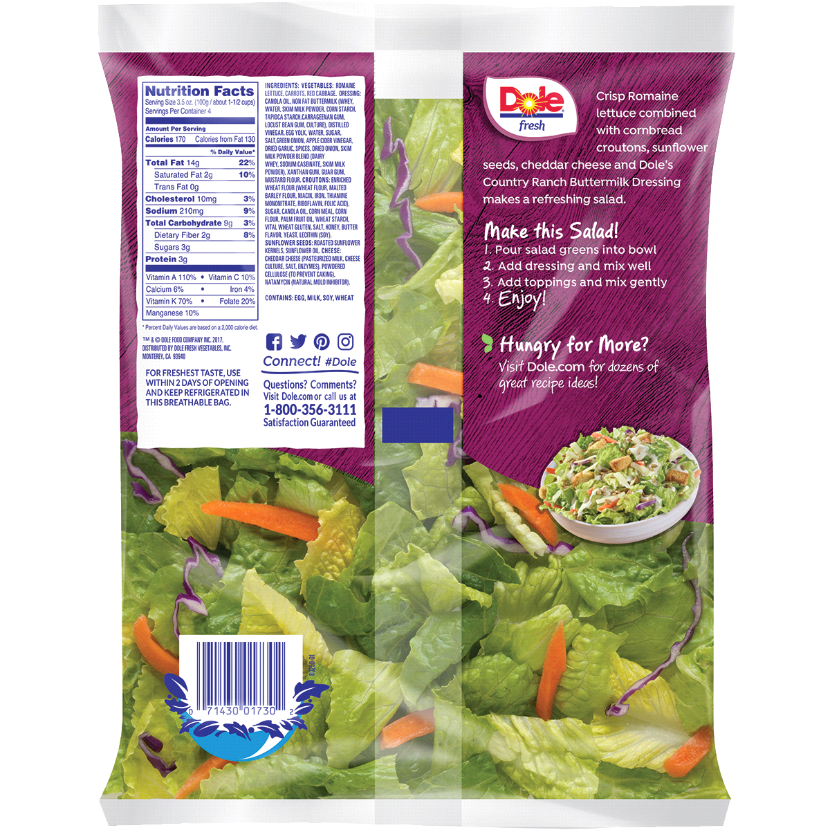 slide 4 of 4, Dole Premium Salad Kit Country Ranch, 13.3 oz