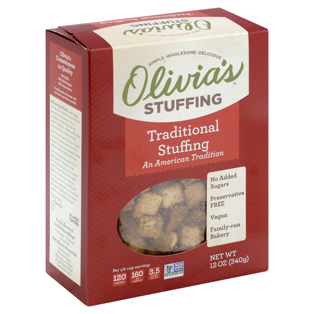 slide 5 of 8, Olivia's Stuffing 12 oz, 12 oz