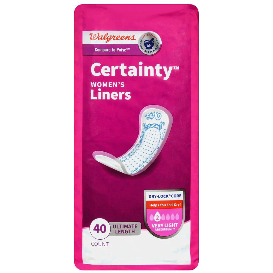 slide 5 of 5, Walgreens Certainty Women's Very Light Absorbency Ultimate Length Liners, 40 ct