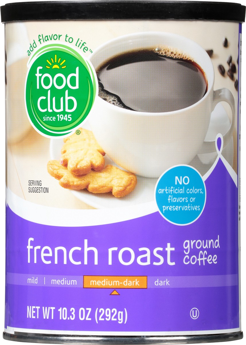 slide 11 of 13, Food Club Medium-Dark Ground French Roast Coffee - 10.3 oz, 10.3 oz