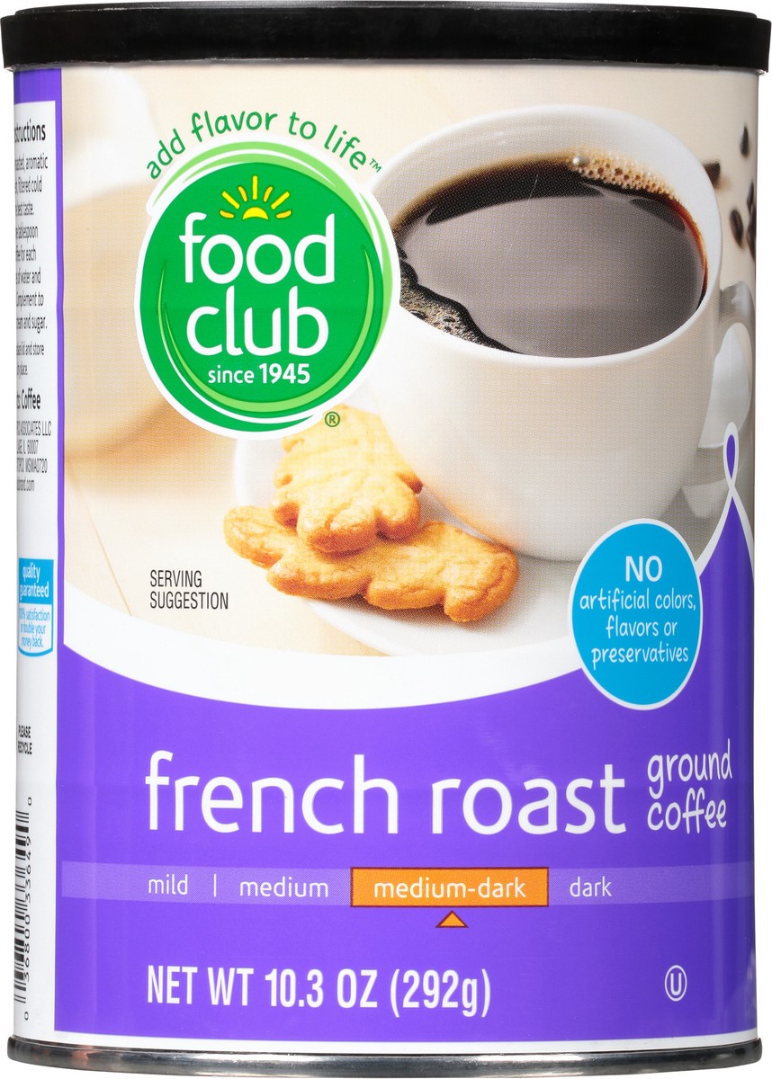 slide 10 of 13, Food Club Medium-Dark Ground French Roast Coffee - 10.3 oz, 10.3 oz