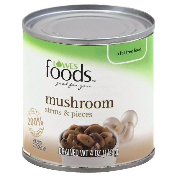 slide 1 of 1, Lowes Foods Mushrooms Stems & Pieces, 4 oz