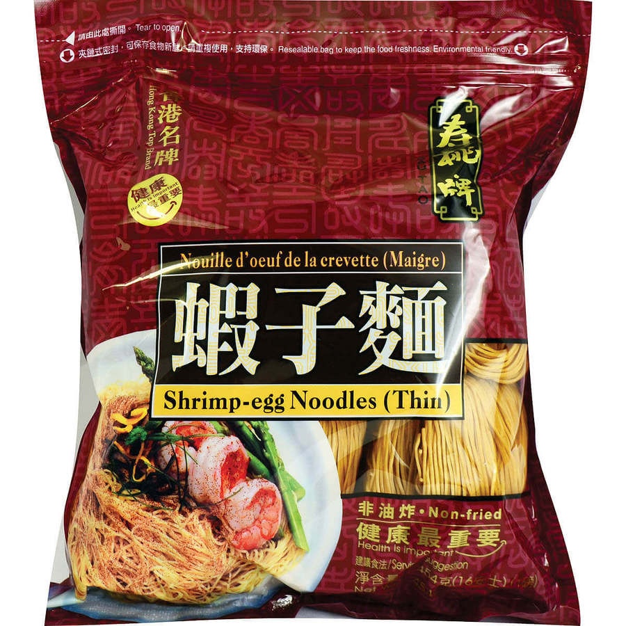 slide 1 of 1, Sautao Shrimp-egg Noodle Thin-bag, 454 gram