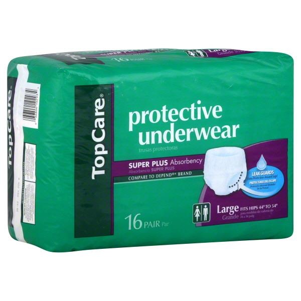 slide 1 of 1, TopCare Large Super Plus Absorbency Protective Underwear, 16 ct