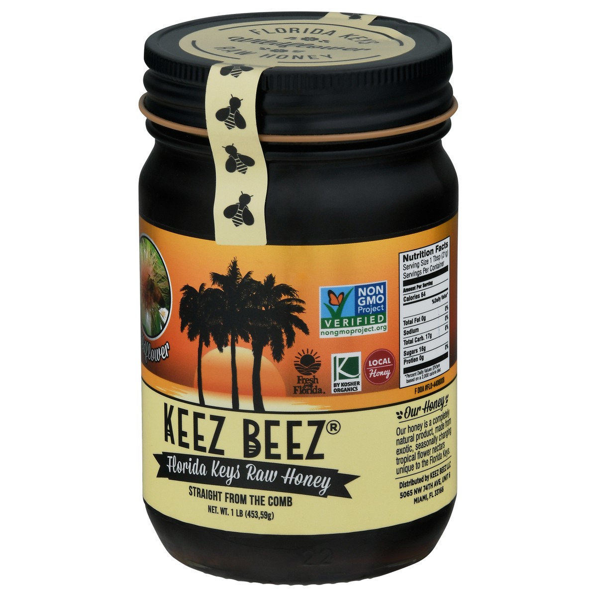 slide 2 of 12, Keez Beez Florida Keys Wildflower Raw Honey 1 lb, 1 lb