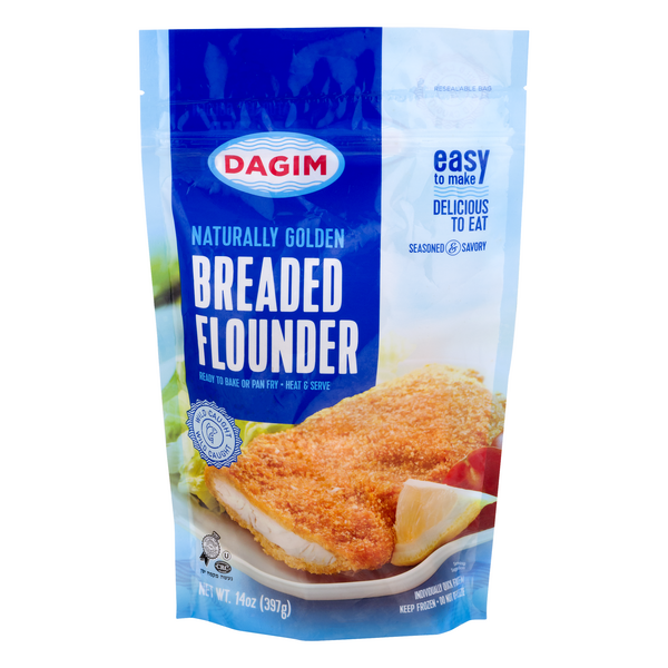 slide 1 of 1, Dagim Natural Golden Crunchy Flounder Fillet, 14 oz