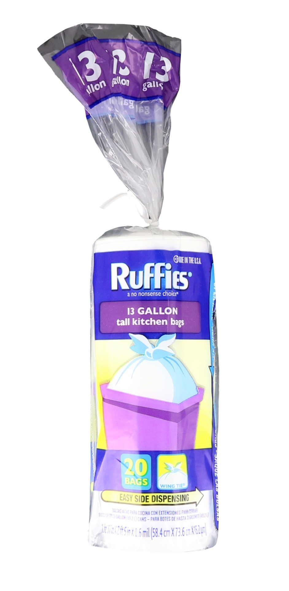 slide 1 of 1, Ruffies Tall Kitchen Bags, 20 ct; 13 gal