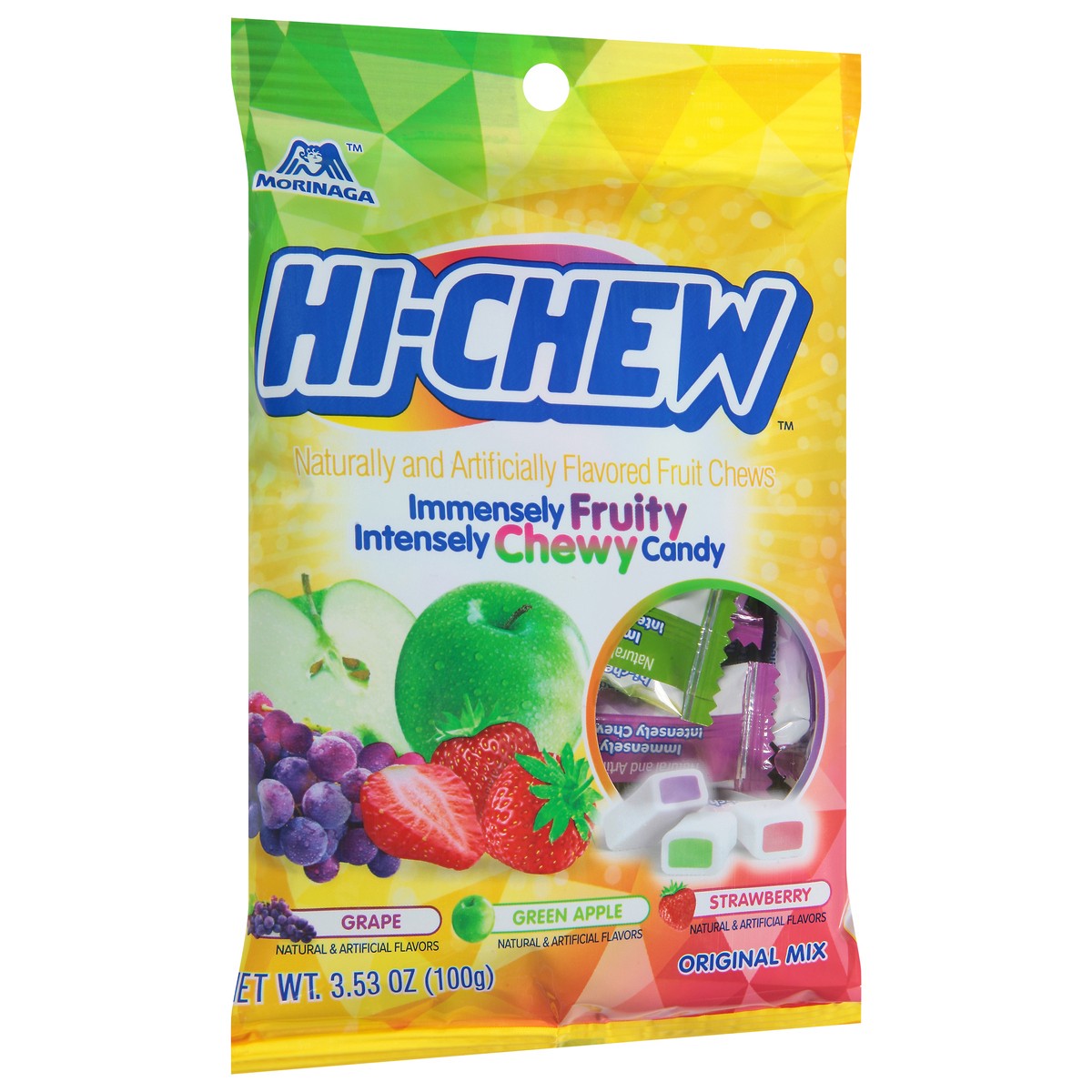 slide 2 of 9, Morinaga Hi-Chew Original Mix Strawberry Grape Green Apple Fruit Chews 3.53oz, 