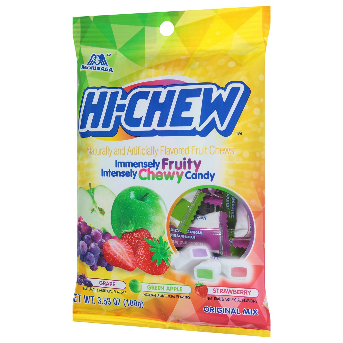 slide 3 of 9, Morinaga Hi-Chew Original Mix Strawberry Grape Green Apple Fruit Chews 3.53oz, 