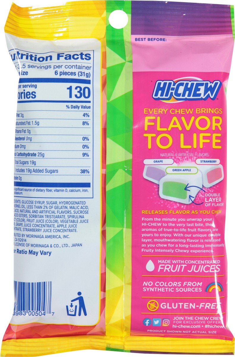 slide 5 of 9, Morinaga Hi-Chew Original Mix Strawberry Grape Green Apple Fruit Chews 3.53oz, 