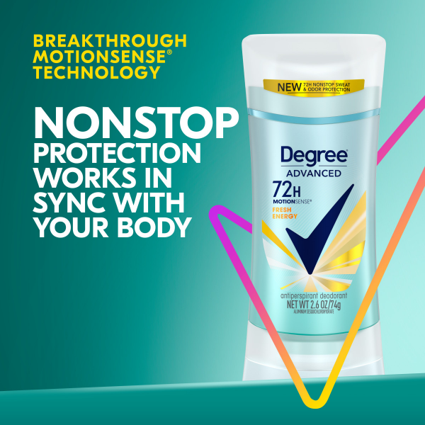 slide 12 of 16, Degree MotionSense Antiperspirant Deodorant Fresh Energy, 2.6 oz, 2.6 oz