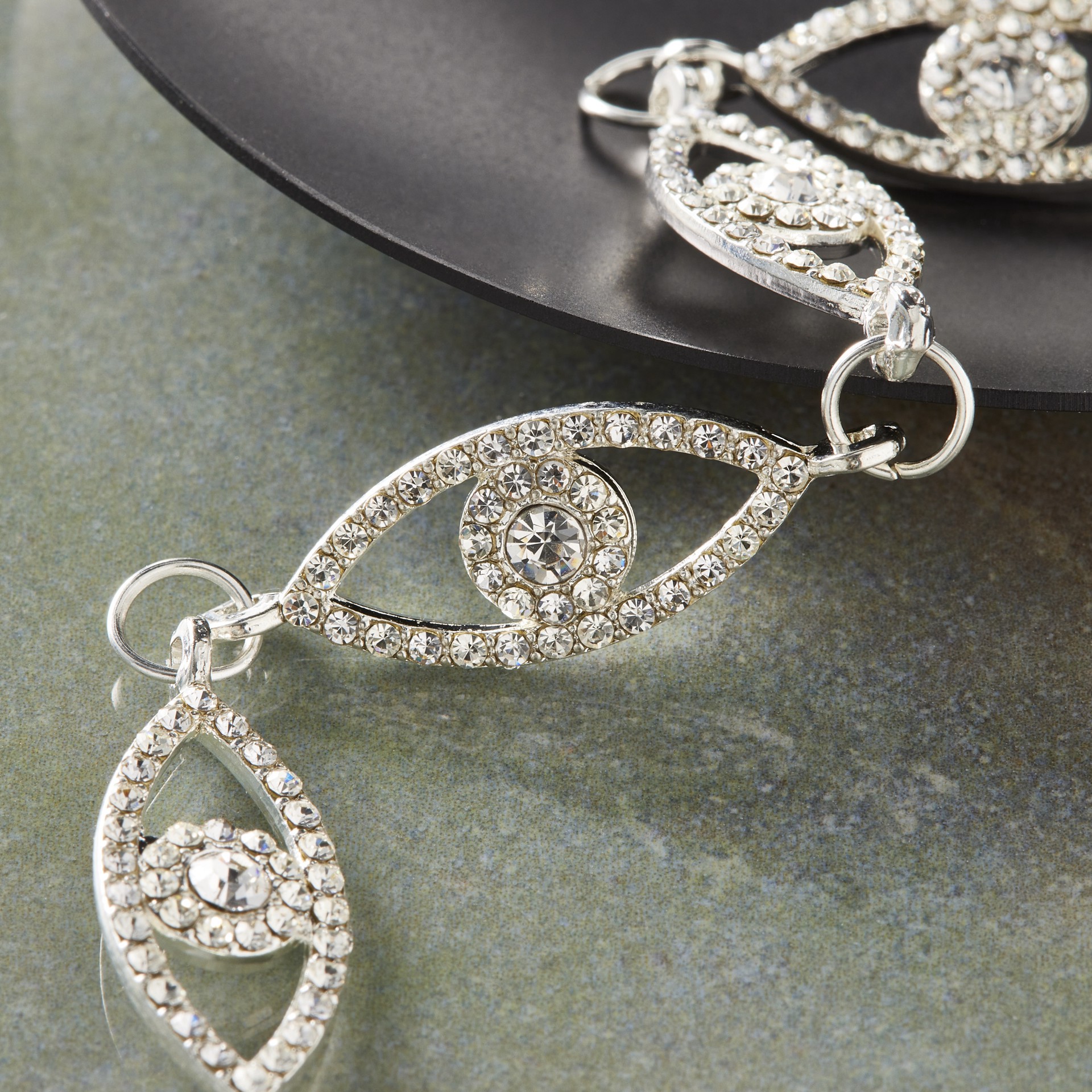 slide 2 of 3, Metal Pave Eye Charms, 30mm By Bead Landing, 30 mm