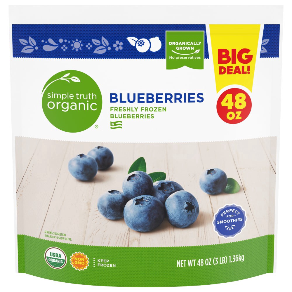 slide 1 of 2, Simple Truth Organic Frozen Blueberries, 48 oz