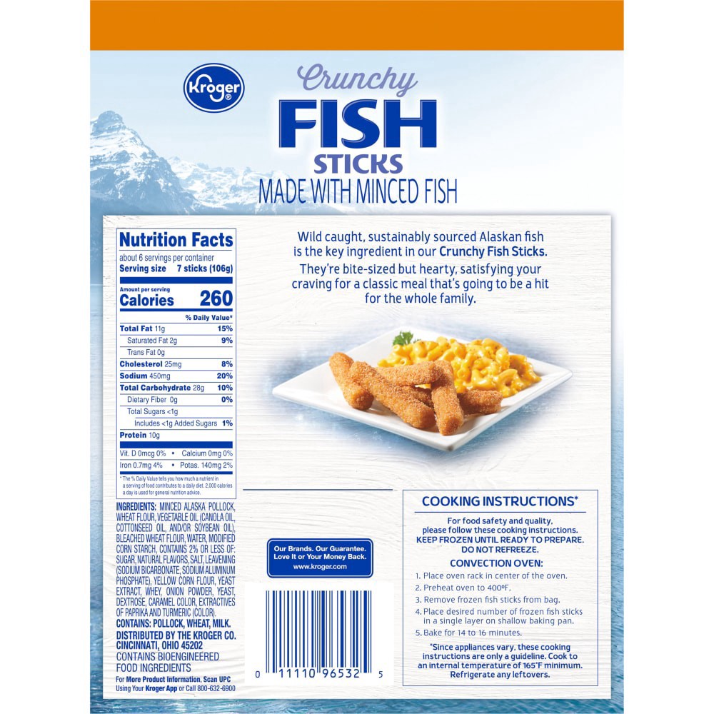 slide 3 of 4, Kroger Crunchy Fish Sticks, 24 oz