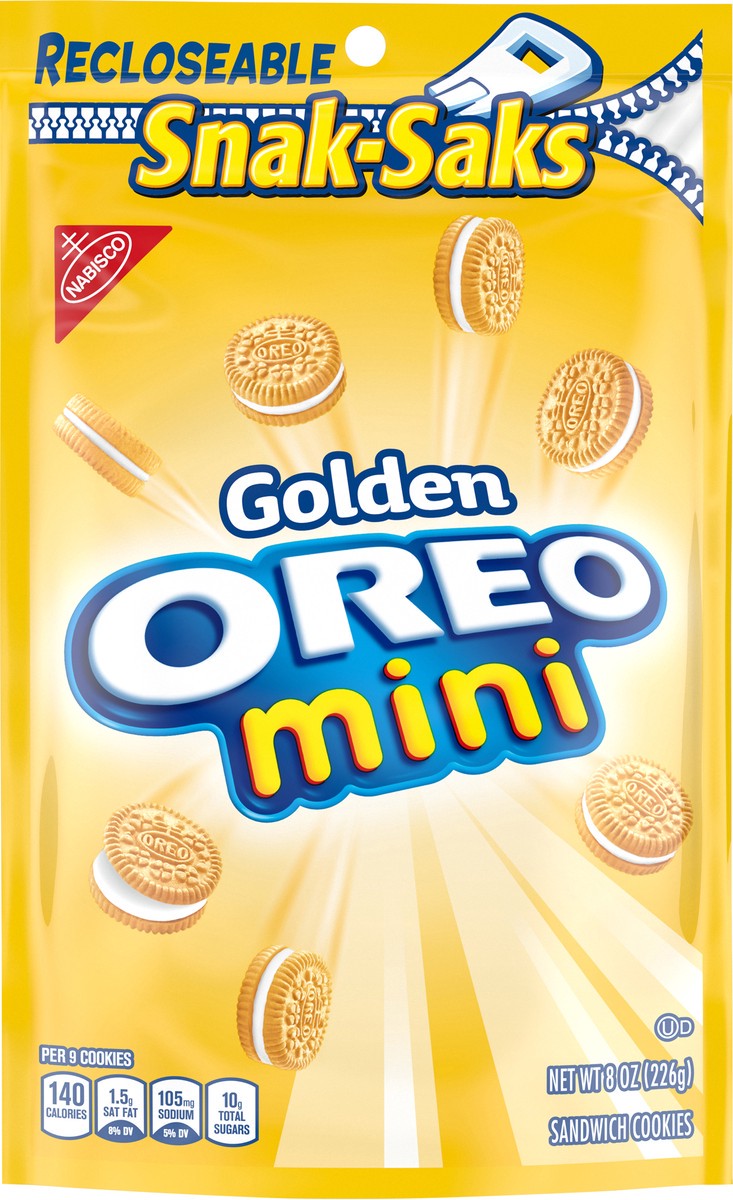 slide 6 of 9, Mini Golden Oreo Sandwich Cookies, 8 oz