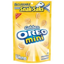 Oreo MONDELEZ GLOBAL LLC (SNACKS US) OREO BAG - 8Z GLDN OREO MINI SNAK SAKS 12CT - 044000034313 - Wave 6 BE Update 8oz English