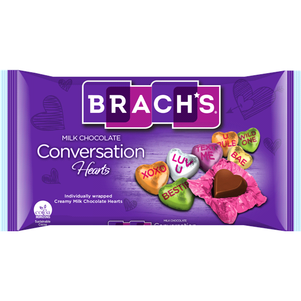 slide 1 of 1, Brach's Milk Choc Foil Conversa, 7 oz