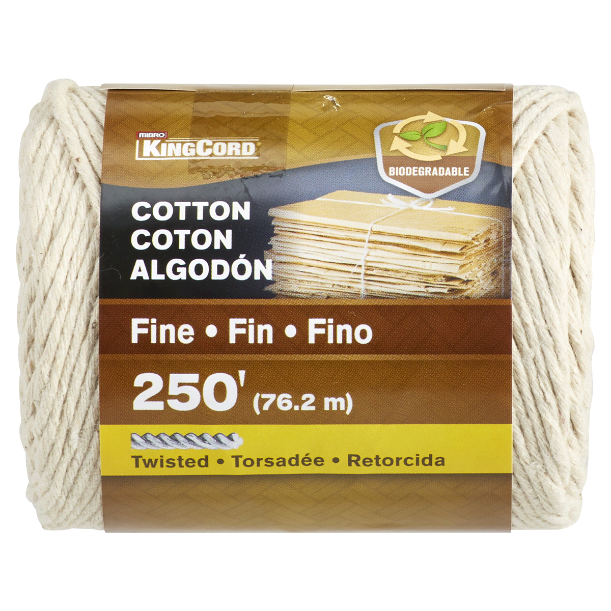 slide 1 of 1, Mibro KingCord Cotton Butcher's Cord Twine - Fine Weight, 250 ft