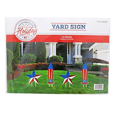 slide 1 of 1, Destination Holiday Patriotic Firecrackers Yard Sign Kit, 1 ct