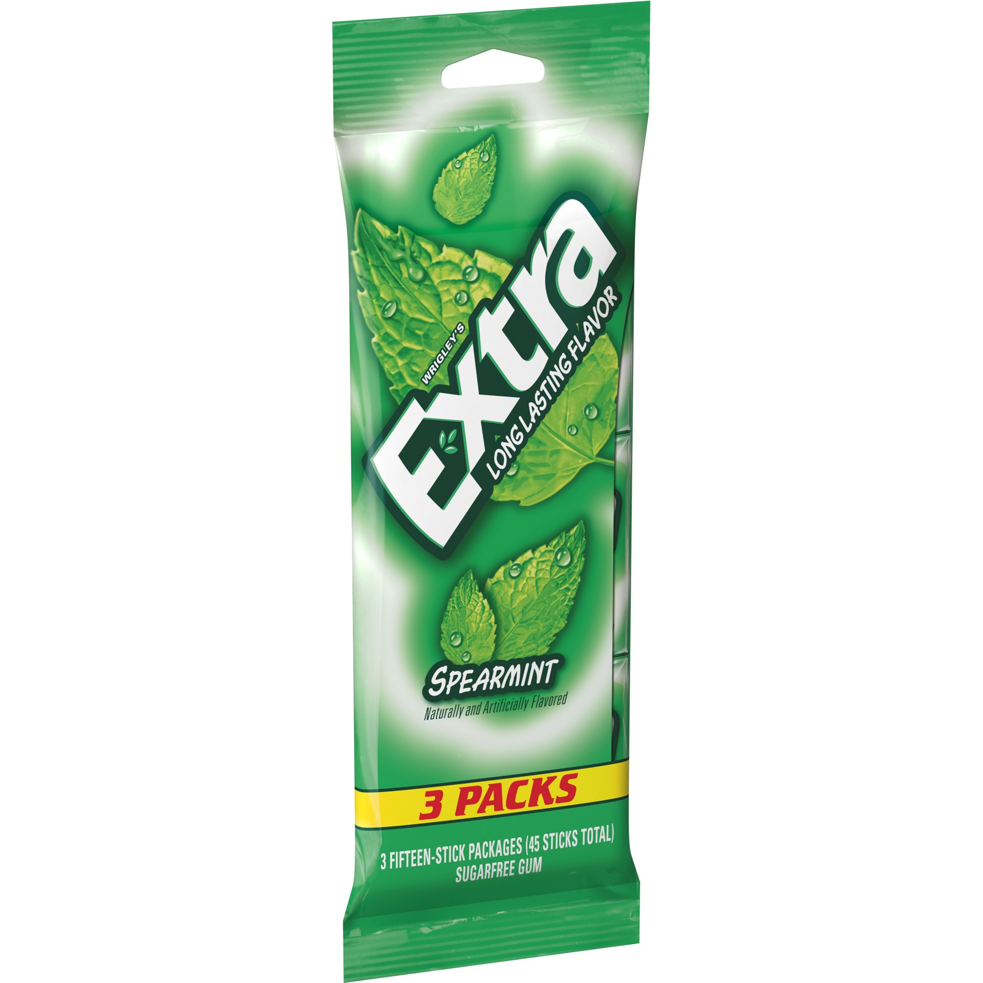 slide 1 of 8, EXTRA Spearmint Sugar Free Chewing Gum, 15 ct (3 Pack), 45 pc