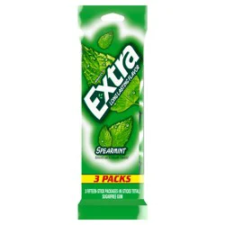 EXTRA Spearmint Sugar Free Chewing Gum, 15 ct (3 Pack)