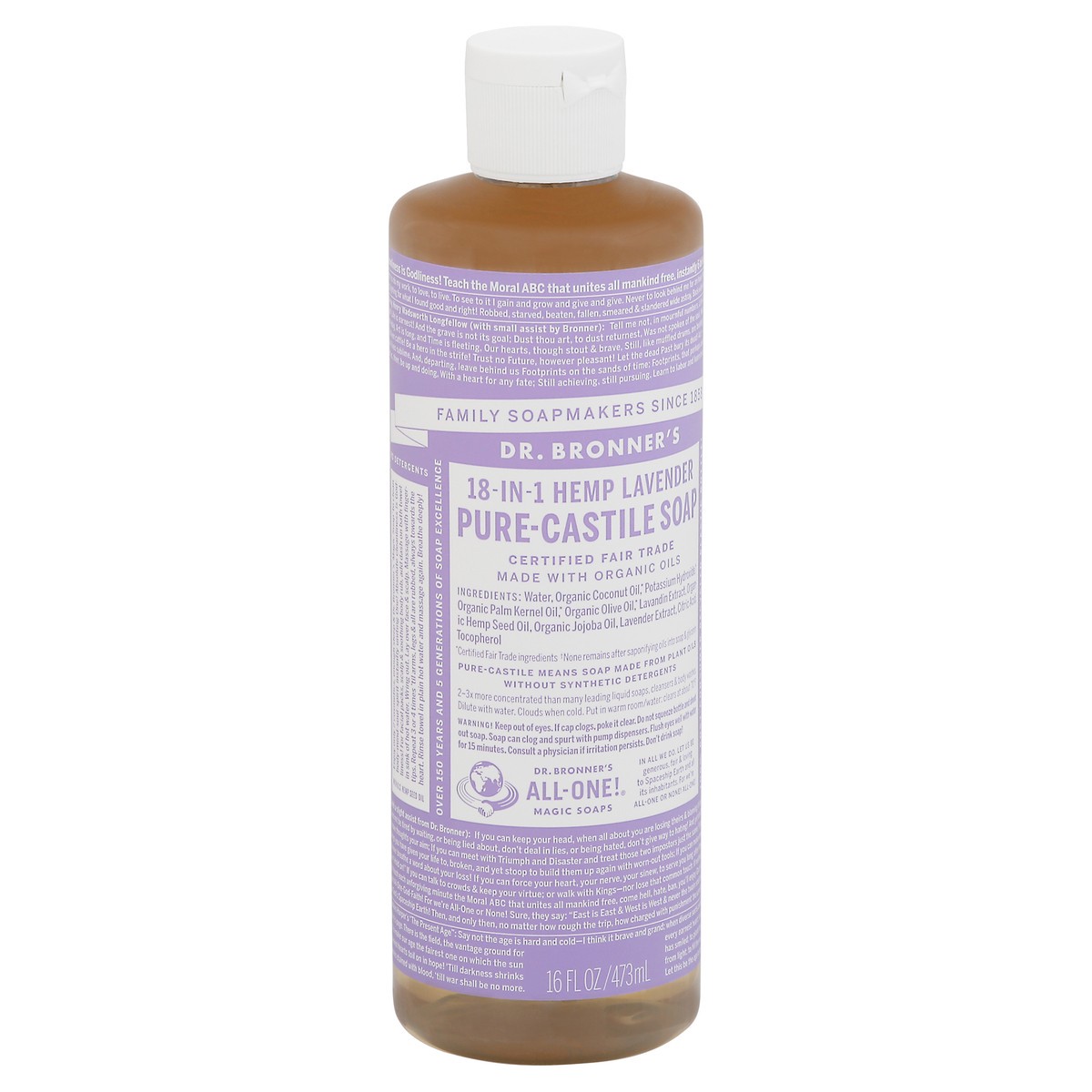 slide 5 of 13, Dr. Bronner's Castile Liq Soap Lavender 16Oz, 16 fl oz