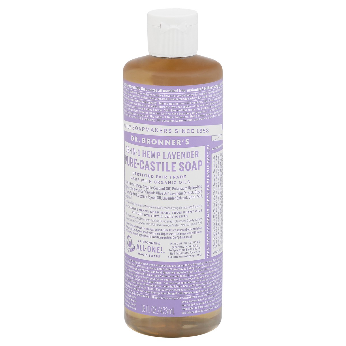 slide 3 of 13, Dr. Bronner's Castile Liq Soap Lavender 16Oz, 16 fl oz