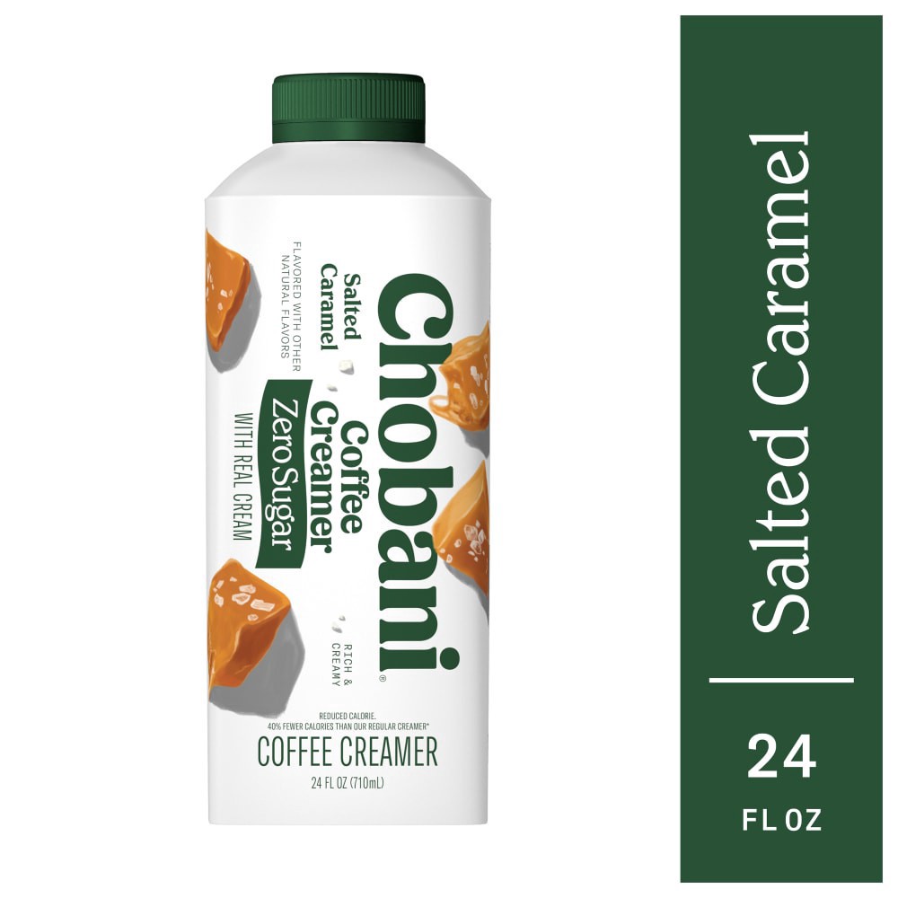 slide 1 of 1, Chobani 0 Sugar Salted Caramel Creamer, 24 fl oz