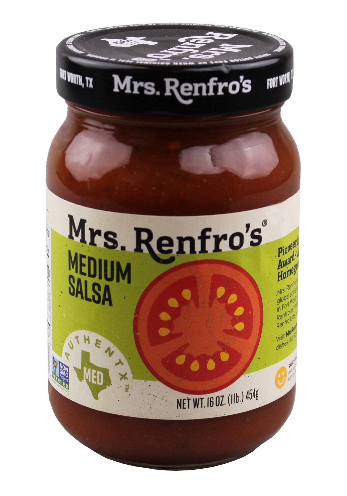 slide 1 of 1, Mrs. Renfro's Medium Salsa, 16 oz