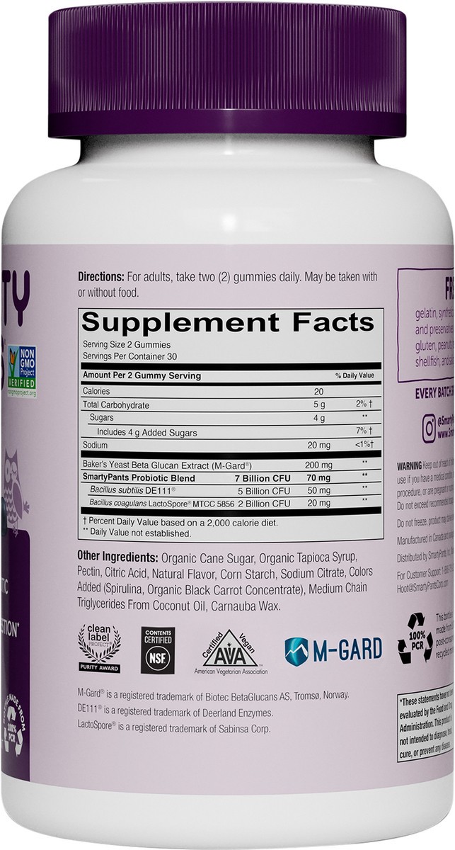 slide 3 of 8, SmartyPants Smarty Pants Blueberry Aldt Probiotic, 60 ct