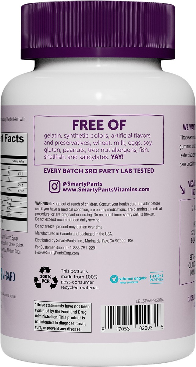 slide 6 of 8, SmartyPants Smarty Pants Blueberry Aldt Probiotic, 60 ct