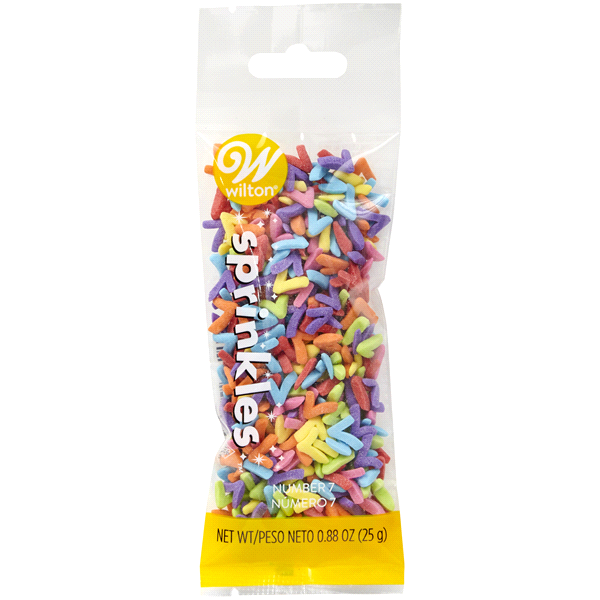 slide 1 of 1, Wilton Multicolor Number 7 Sprinkles Pouch, 0.88 oz