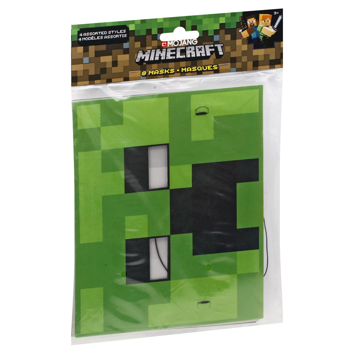slide 2 of 9, Unique 4 Assorted Styles MineCraft Masks 8 ea, 8 ct