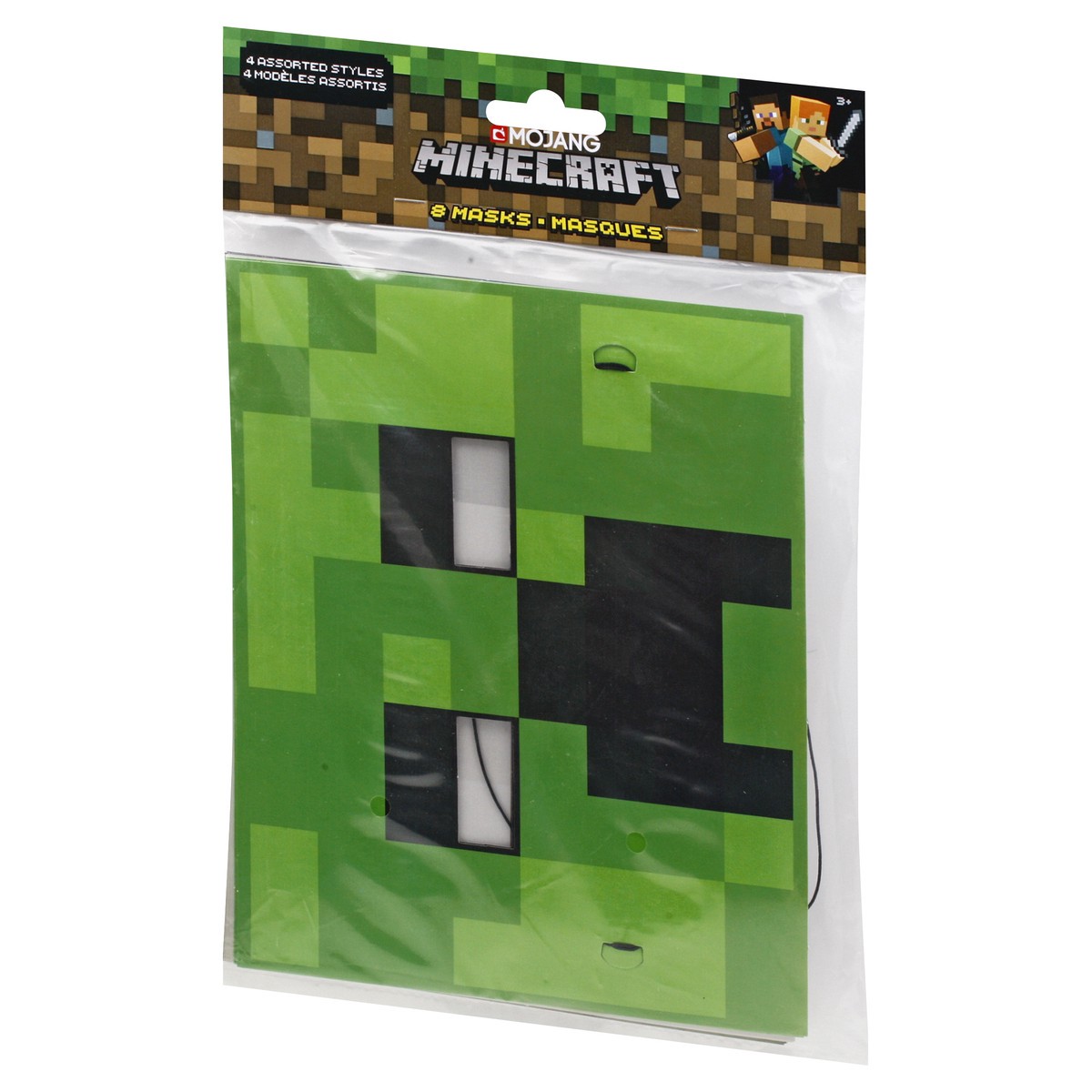 slide 3 of 9, Unique 4 Assorted Styles MineCraft Masks 8 ea, 8 ct