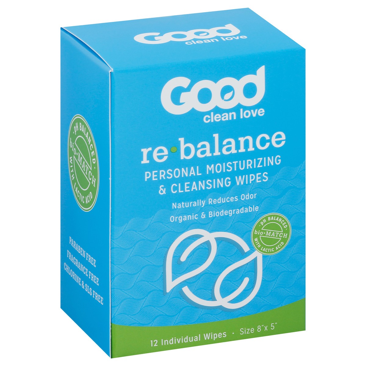 slide 2 of 9, Good Clean Love Re-balance Personal Moisturizing Cleansing Wipes 12 ea, 12 ct