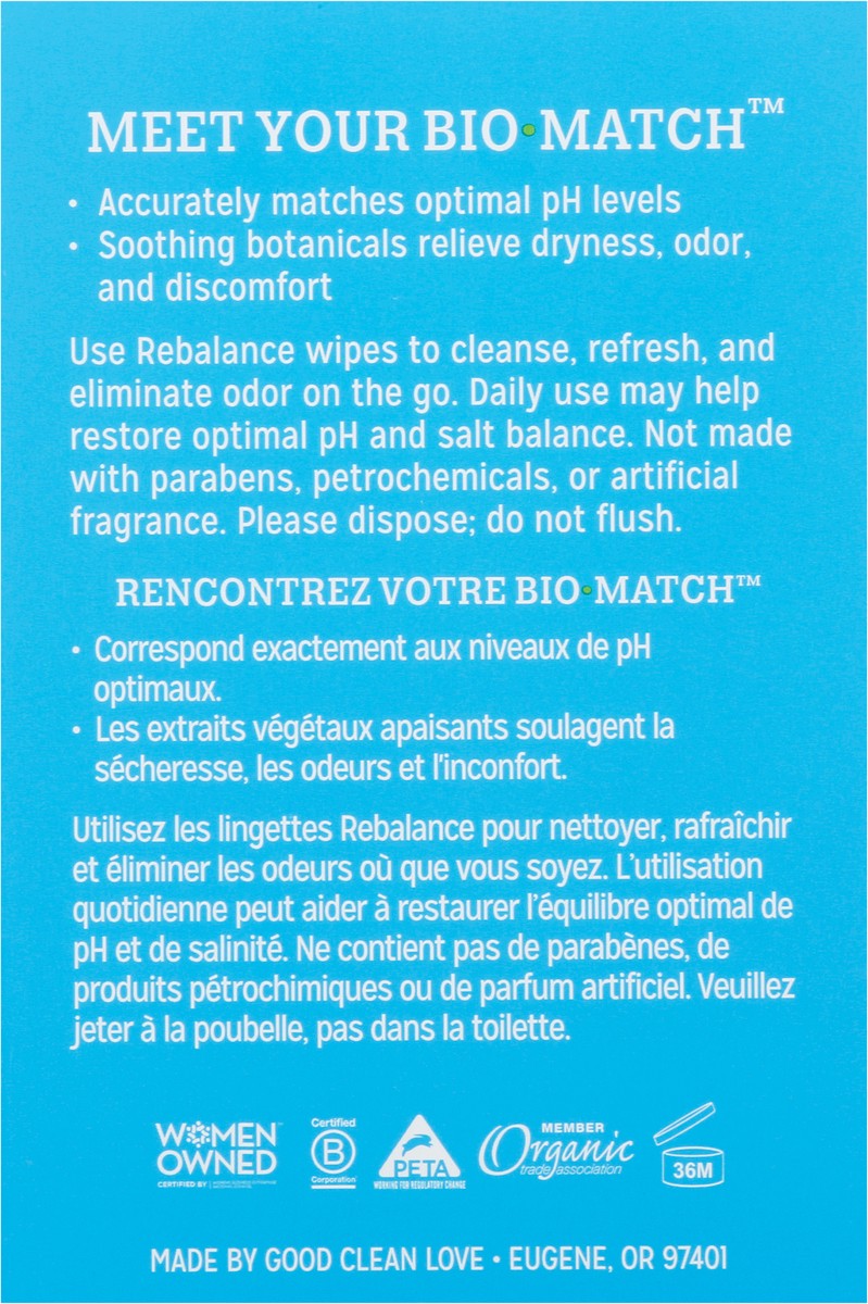 slide 5 of 9, Good Clean Love Re-balance Personal Moisturizing Cleansing Wipes 12 ea, 12 ct