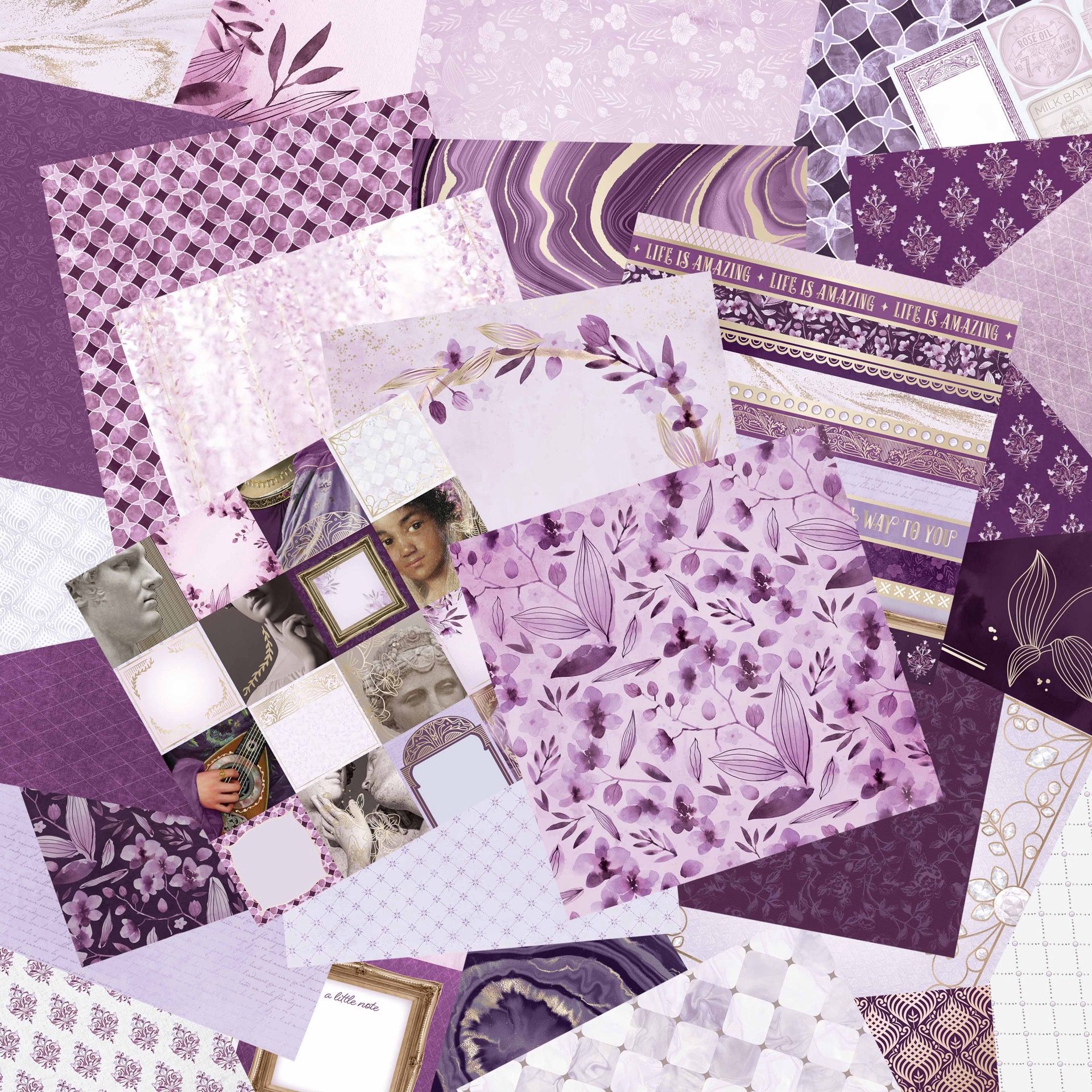slide 4 of 5, 12" X 12" French Lavender Paper Pad By Recollections, 58 Sheets, 12 in x 12 in
