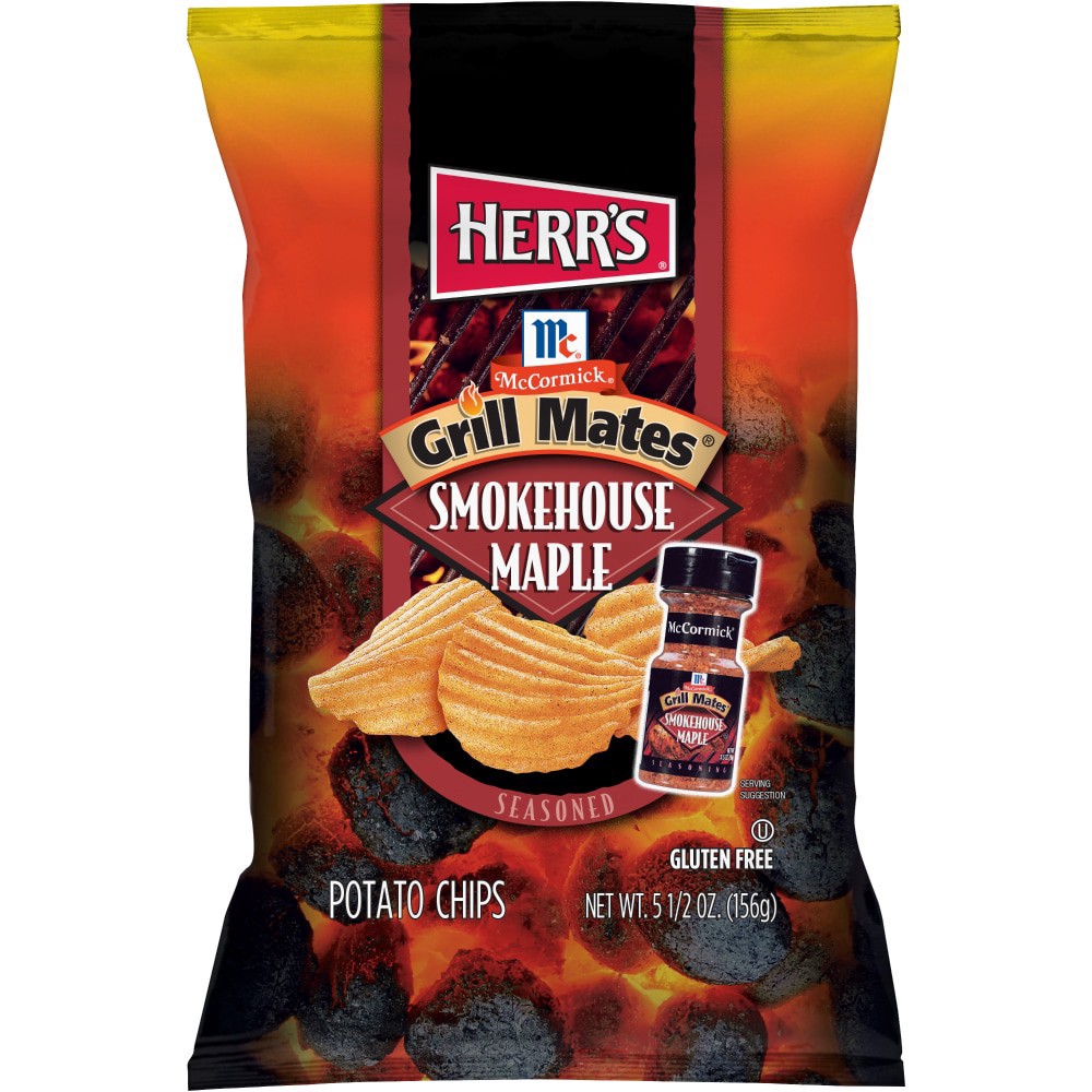 slide 1 of 2, Herr's Mccormick Grill Mates Smokehouse Maple Potato Chips, 6.5 oz