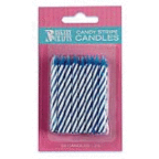 slide 1 of 1, Bakery Crafts Sprinkle Candles Striped Blue, 24 ct