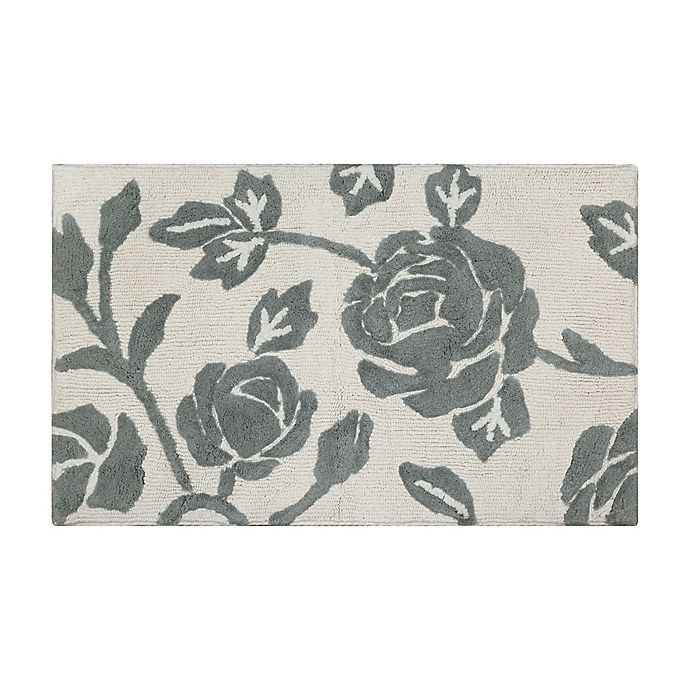 slide 1 of 1, Bee & Willow Home Faded Floral Bath Rug - Grey/White, 1 ct