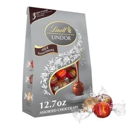 Lindt LINDOR Assorted Milk Chocolate Candy Truffles Bag