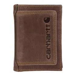 Carhartt Leather Triple-Stitched Trifold Wallet
