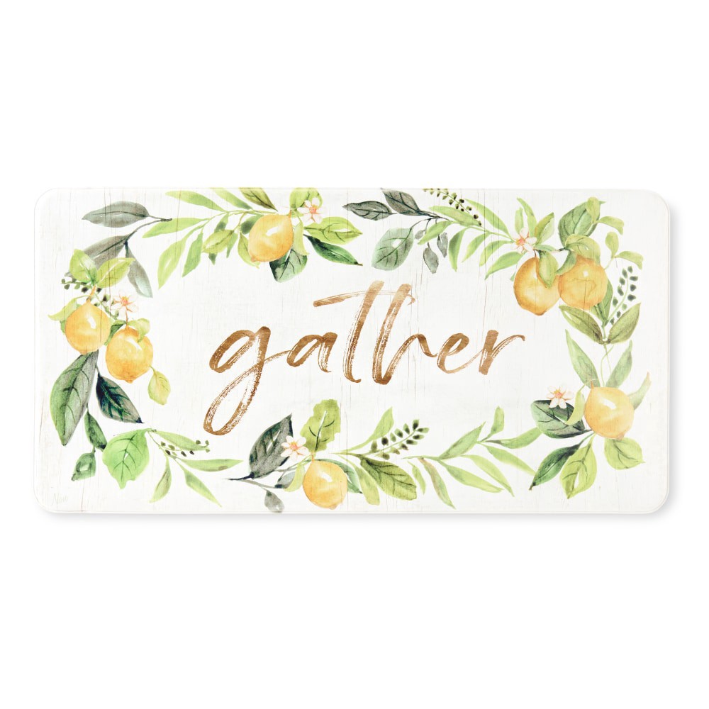 slide 1 of 1, Town & Country Lemon Gathering Kitchen Mat, 1 ct