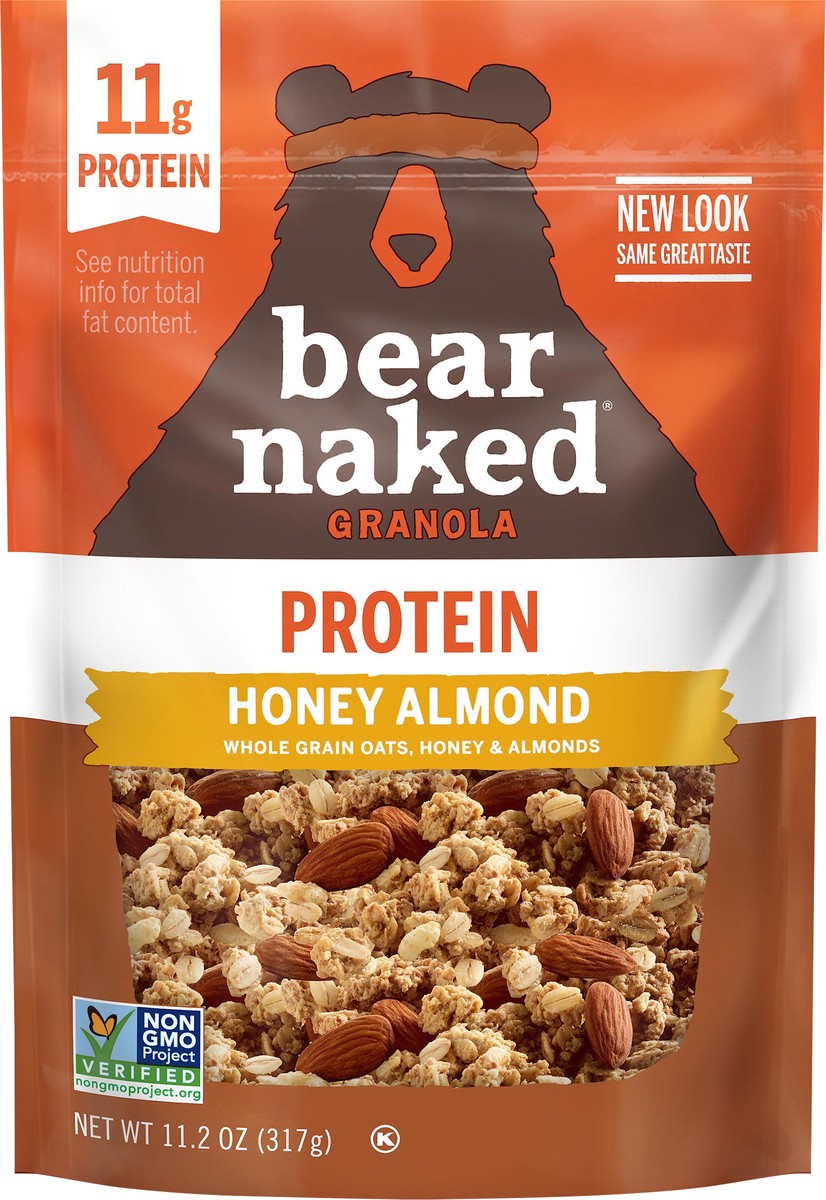 slide 3 of 9, Bear Naked Granola Cereal, Breakfast Snacks with Protein, Honey Almond, 11.2oz Bag, 1 Bag, 11.2 oz